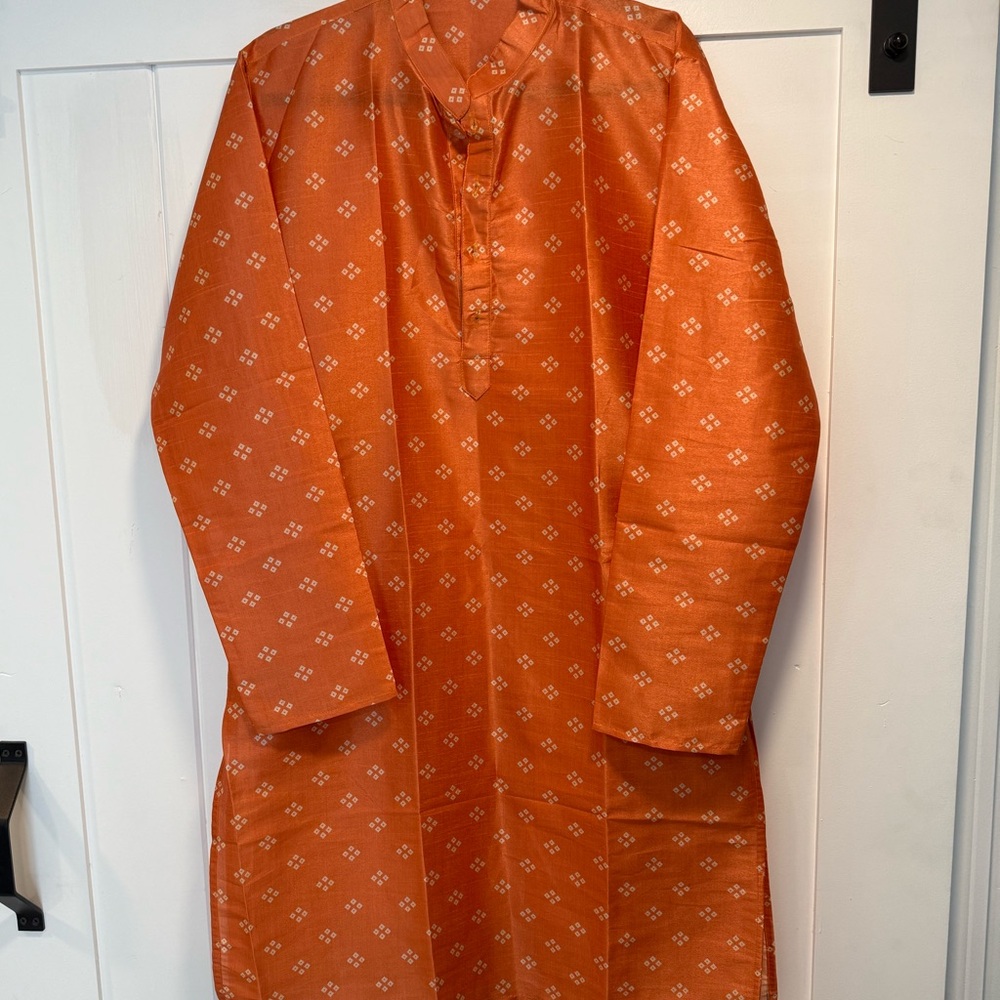 Men's Orange Kurta